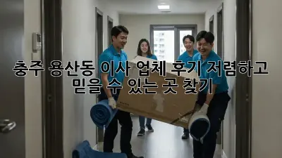 충주 용산동 이사 업체 후기: 저렴하고 믿을 수 있는 곳 찾기