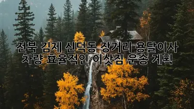 전북 김제 신덕동 장거리 용달이사 차량: 효율적인 이삿짐 운송 계획