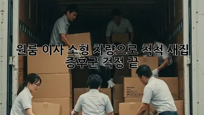 원룸 이사, 소형 차량으로 척척! 새집 증후군 걱정 끝!